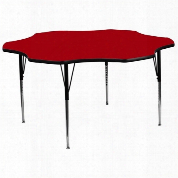 Flash Furniture Flower Shaped Activity Table In Red-25.13 Table Height