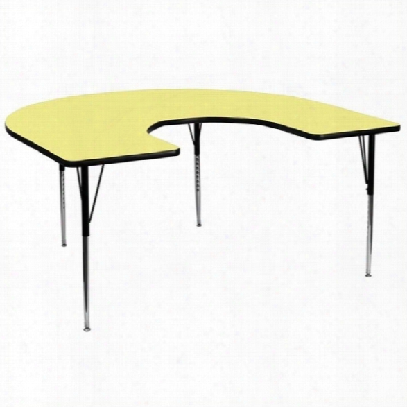 Flash Furniture Horseshoe Activity Table In Yellow-30.13 Table Height