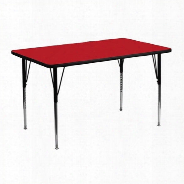 Flash Furniture Rectangular Activity Table In Red-25.25hx72wx36d