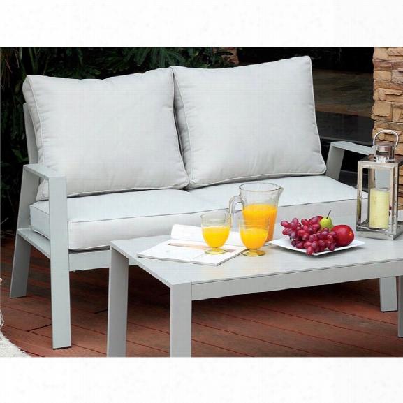 Furniture Of America Werner Contemporary Patio Loveseat In Gray