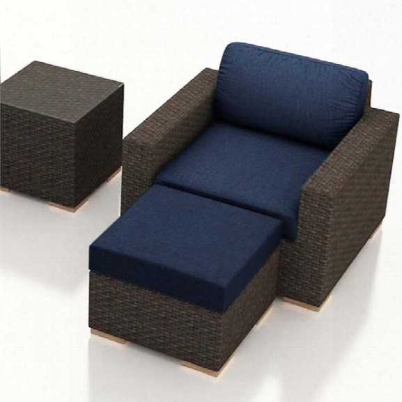 Harmonia Living Arden 3 Piece Patio Lounge Set In Spectrum Indigo