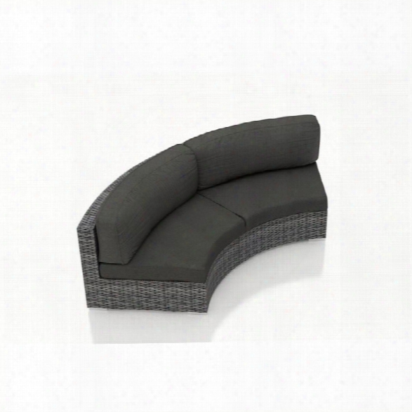 Harmonia Living District Curved Patio Loveseat In Charcoal