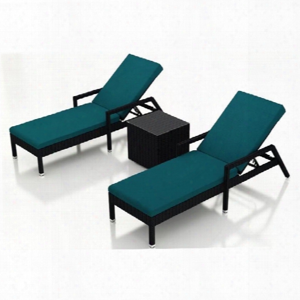 Harmonia Living Urbana 3 Piece Patio Lounge Set In Peacock