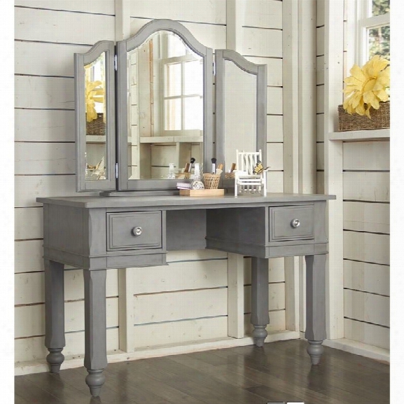 Ne Kids Lake House Vanity With Mirror And Chair In Stone