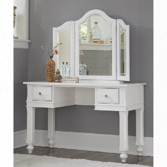 Ne Kids Lake House Vanity With Mirror And Chair In White