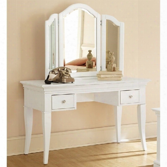 Ne Kids Walnut Street Vanity With Storage Mirror In White