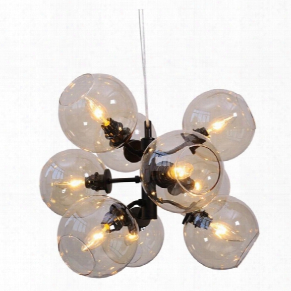 Nuevo Atom 19 9 Light Glass Pendant In Champagne