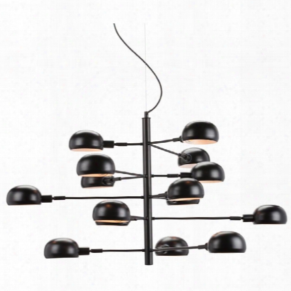 Nuevo Quinze 15 Light Iron Pendant In Black