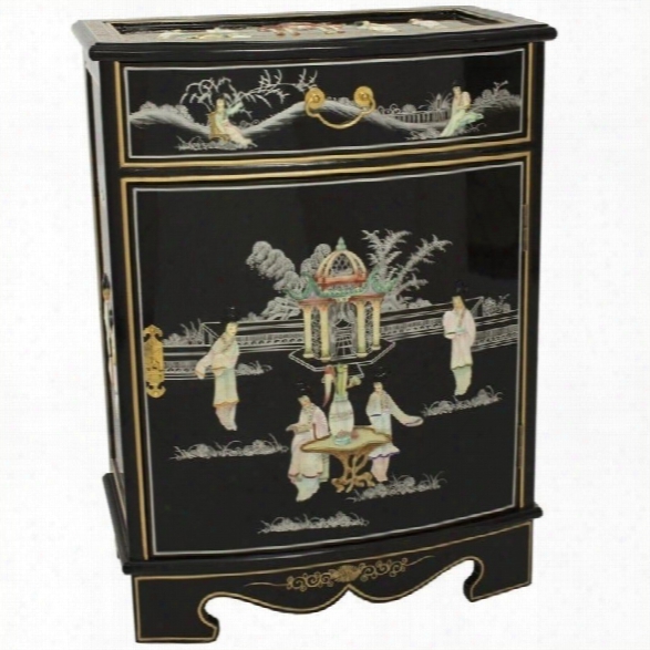 Oriental Furniture Oval Front Shoe Cabinet In Rich