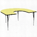 Flash Furniture Horseshoe Activity Table in Yellow-30.13 Table Height