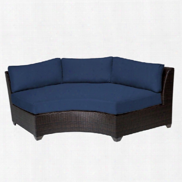 Tkc Barbados Curved Armless Patio Sofa In Navy (set Of 2)