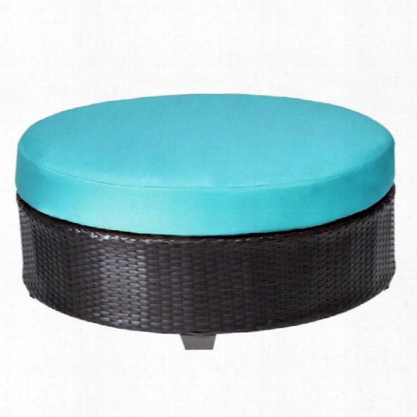 Tkc Barbados Outdoor Wicker Round Coffee Table In Aruba