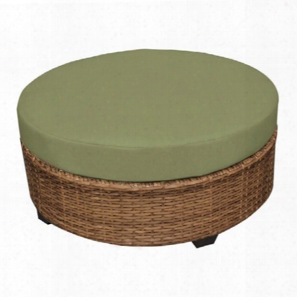 Tkc Laguna Outdoor Wicker Round Coffee Table In Cilantro