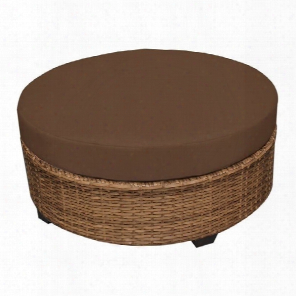 Tkc Laguna Outdoor Wicker Round Coffee Table In Cocoa