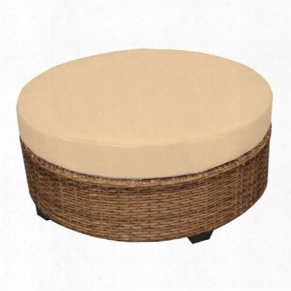 Tkc Laguna Outdoor Wicker Round Coffee Table In Sesame