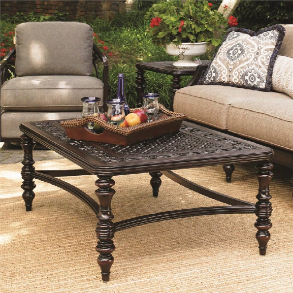 Tommy Bahama Black Sands Patio Coffee Table In Deep Umber