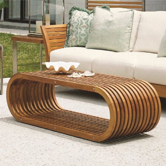 Tommy Bahama Tres Chic Patio Coffee Table In Natural Teak