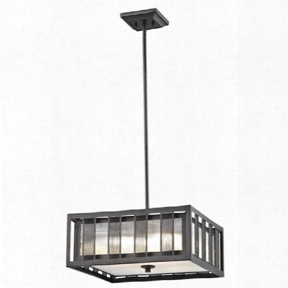 Z-lite Meridional 4 Light Square Pendant In Bronze