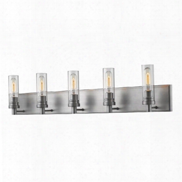 Z-lite Persis 5 Light Vanity Light In Clear And Old Silver