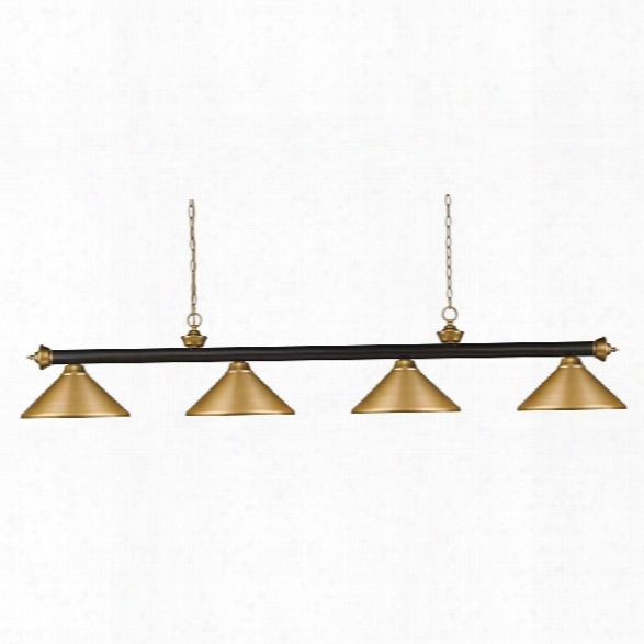 Z-lite Riviera 4 Light Billiard Light In Bronze And Satin Gold