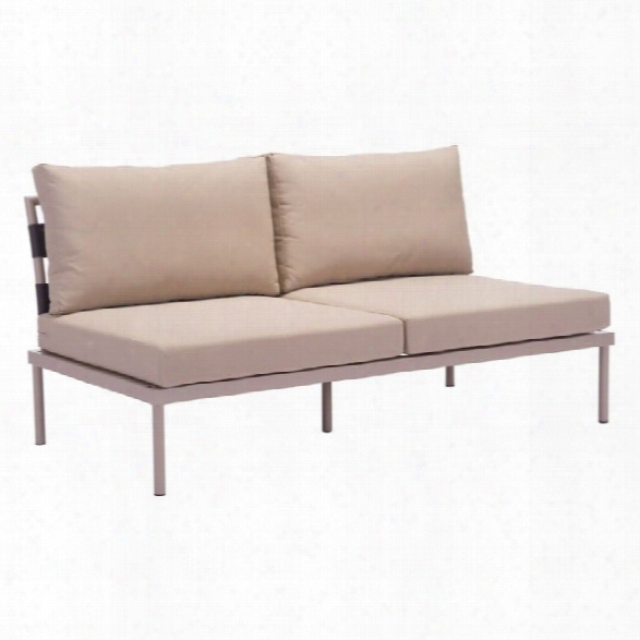 Zuo Glass Beach Outdoor Sofa In Taupe