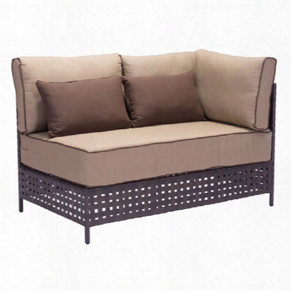 Zuo Pinery Outdoor Sectional Left Loveseat I N Brown And Beige