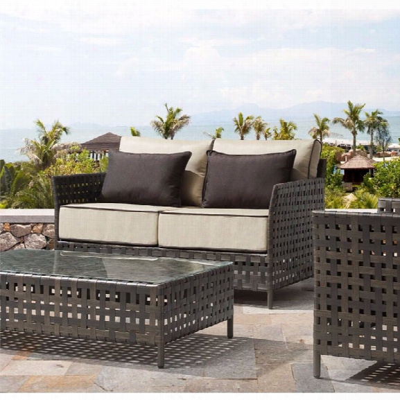 Zuo Pinery Outdoor Sofa In Brown And Beige