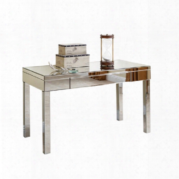 Abbyson Living Studio Mirrored Writing Desk In Silver