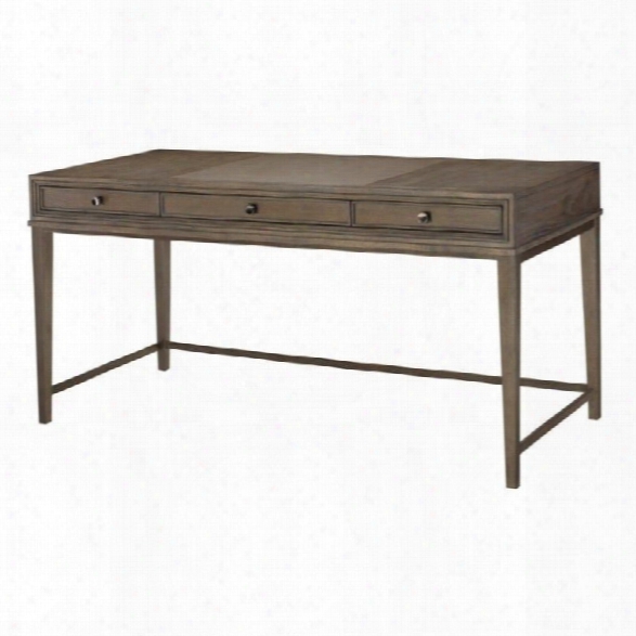 American Drew Park Studio 3 Drawer Wood Writing Desk In Taupe