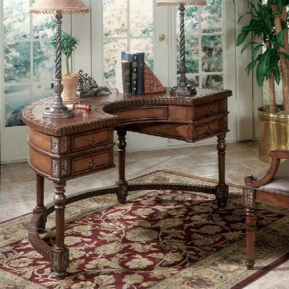 Butler Specialty Connoisseurs Demilune Writing Desk With Leather Top