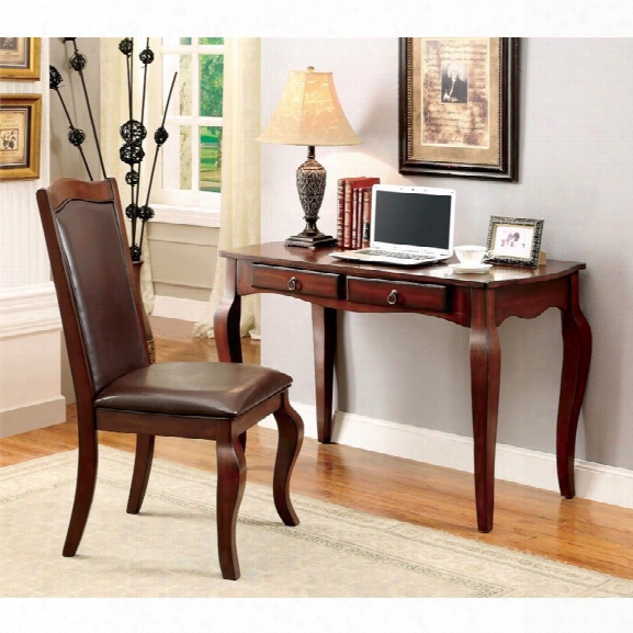 Furniture Of America Graig Writing Desk And Chair Set In Cherry