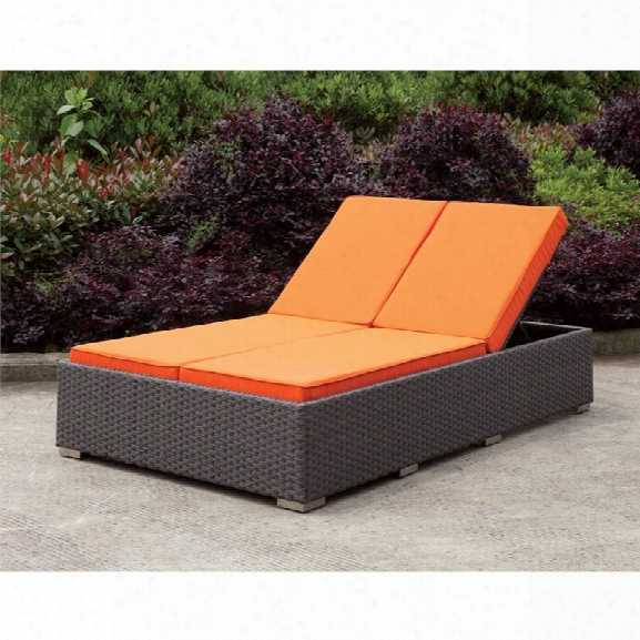 Furniture Of America Leonia Adjustable Patio Chaise In Orange