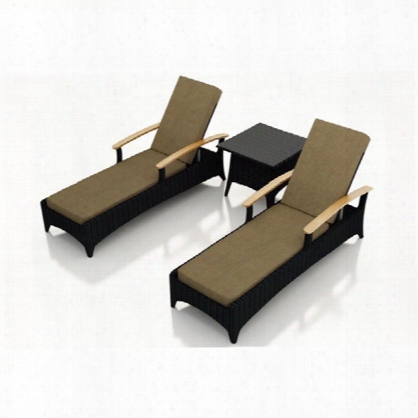 Harmonia Living Arbor 3 Piece Patio Lounge Set In Heather Beige