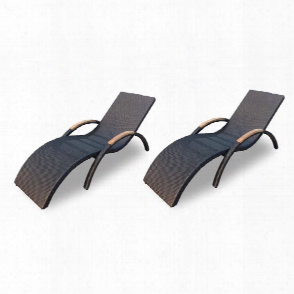 Harmonia Living Arbor Patio Chaise Lounge In Coffee Bean (set Of 2)