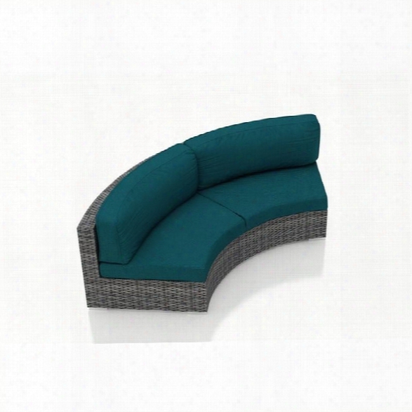 Harmonia Living District Curved Patio Loveseat In Peacock