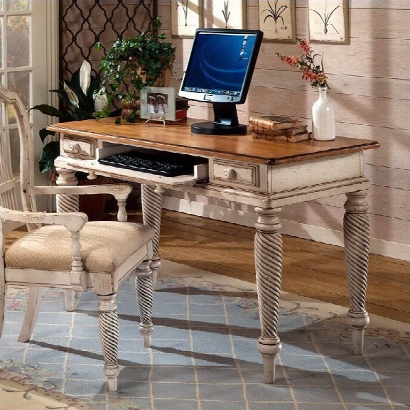 Hillsdale Wilshire Wood Writing Desk In Antique White