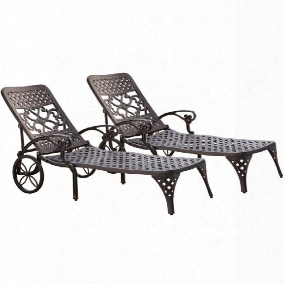 Home Styles Biscayne Black Chaise Lounge Chairs Set Of 2