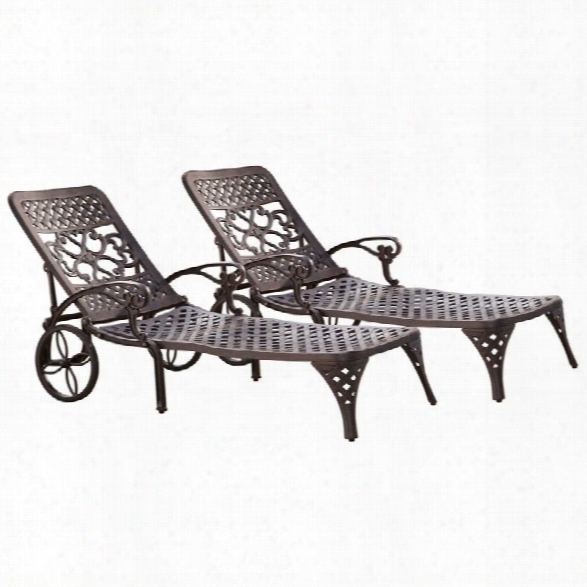 Home Styles Biscayne Outdoor Chaise Lounge Chair In Bronze (set Of 2)