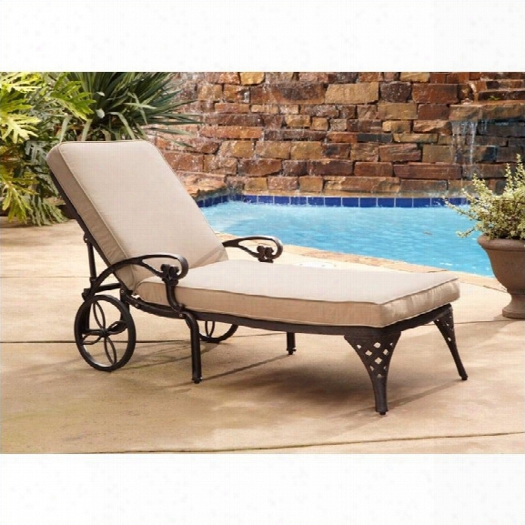 Home Styles Biscayne Outdoor Chaise Lounge Chair In Bronze With Cushion