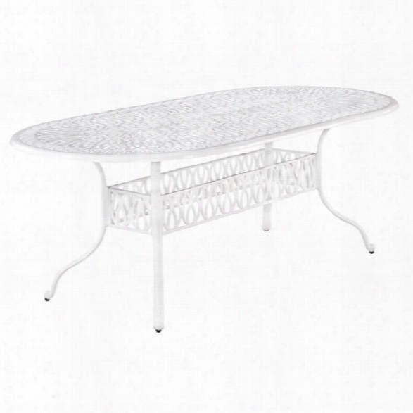 Home Styles Floral Blossom Oval Dining Table In White