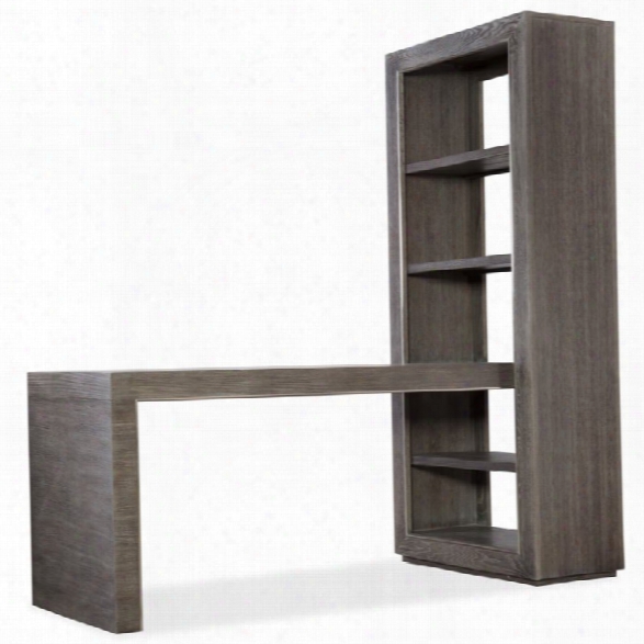 Hooker Furniture House Blend 2 Piece Peninsula Desk In Gorgeous Gray
