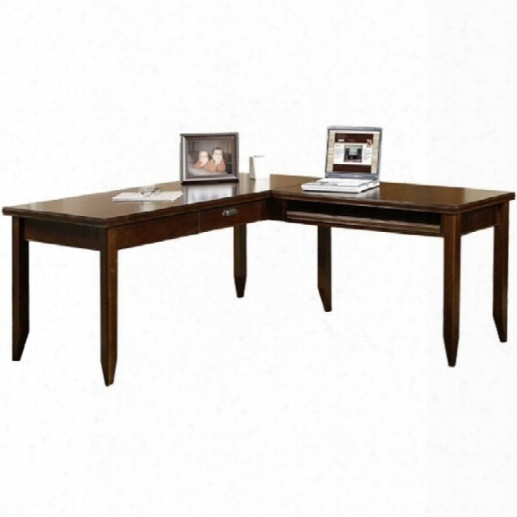 Kathy Ireland Home By Martin Furniture Tribeca Loft L-shape Wood Writing Desk Inn Cherry