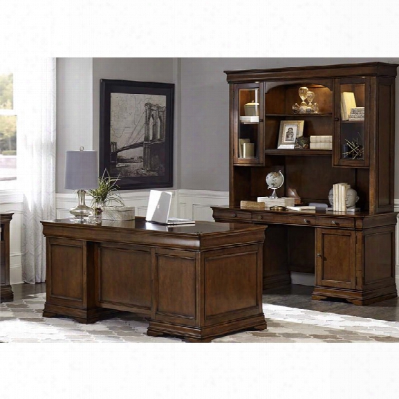 Liberty Furniture Chateau Valley 3 Piece Home Office Set In Cherry