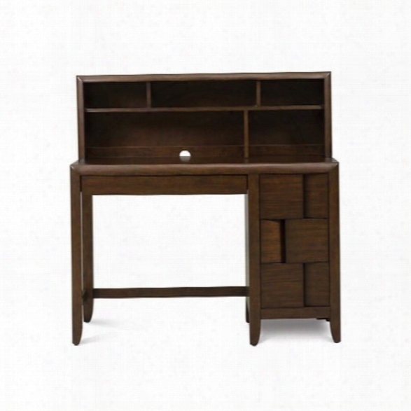 Magnussen Twilight Wood 3 Drawer Desk With Optional Hutch In Chestnut