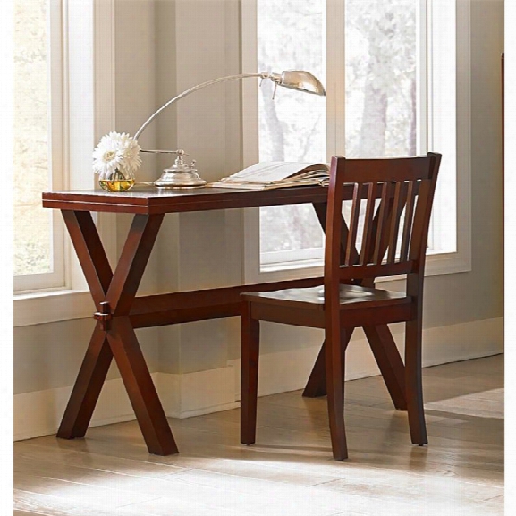 Ne Kids Pulse Trestle Base Writing Desk With Chair In Cherry