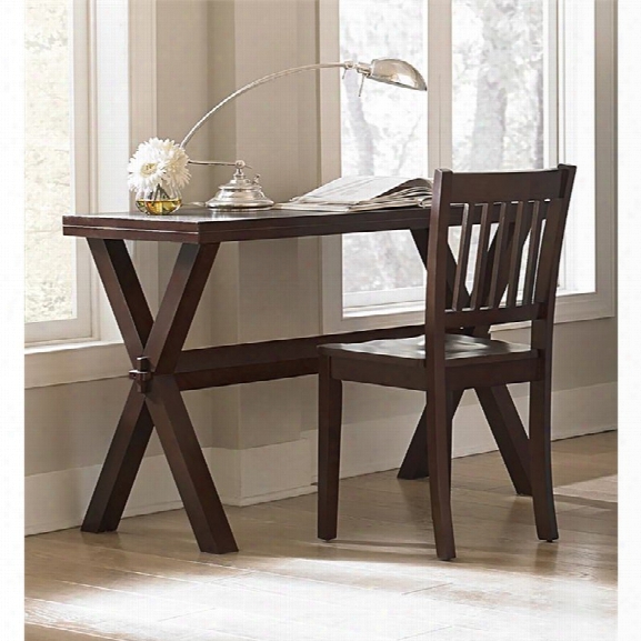 Ne Kids Pulse Trestle Base Writing Desk With Chair In Chocolate