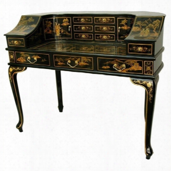 Oriental Furniture Ladies Desk In Black