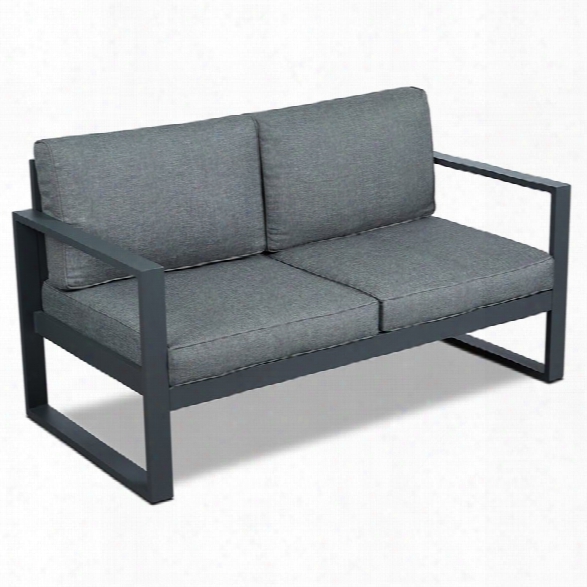 Real Flame Baltic Aluminum Patio Loveseat In Gray