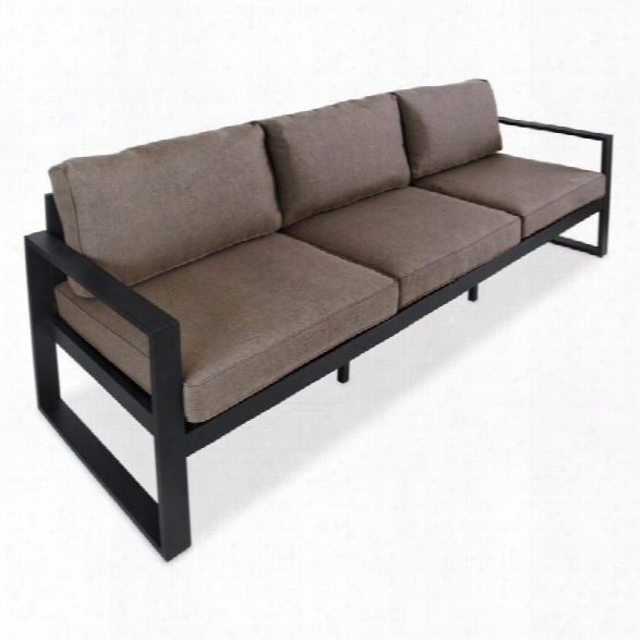 Real Flame Baltic Outdoor Sofa In Black And Gray