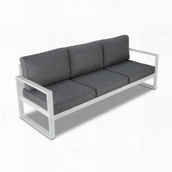 Real Flame Baltic Patio Sofa In Gray And White